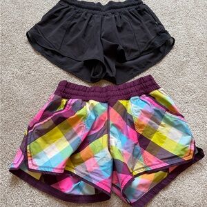 lululemon athletica Black and Multicolor Plaid Shorts